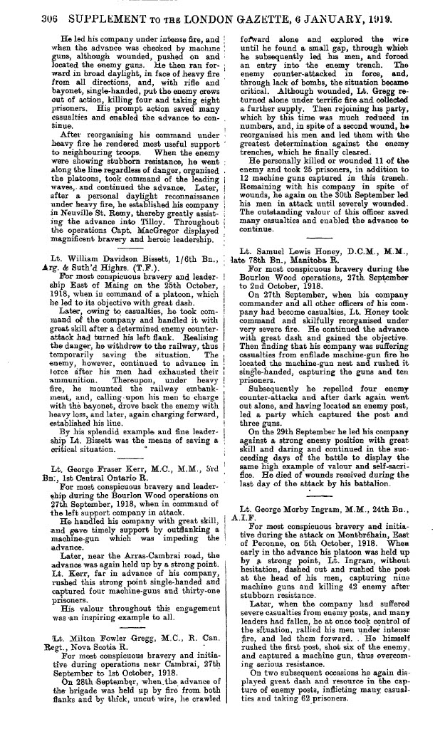 Supplement to the London Gazette – January 6, 1919, https://www.thegazette.co.uk/awards-and-accreditation/notice